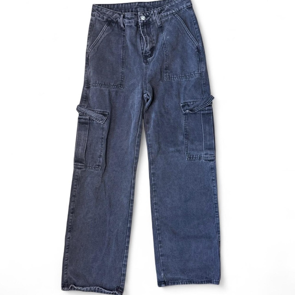 Perfectly Faded Black Cargo Jeans